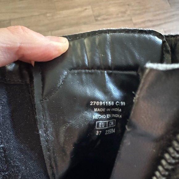 Mango Black Leather Combat Boots EU 37 - Picture 6 of 7